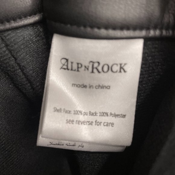 Alp N Rock Black Faux Leather Black Geneva Pant Slim Button Vegan XL Extra Large - Picture 8 of 8